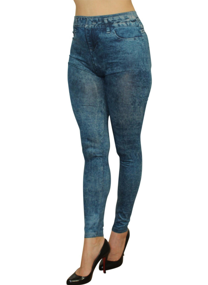 Legging bleu effet jean délavé - FD1016